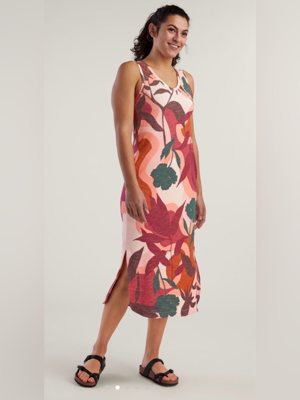Title Nine Danvers Midi Dress in Canyon Red Print ,XL